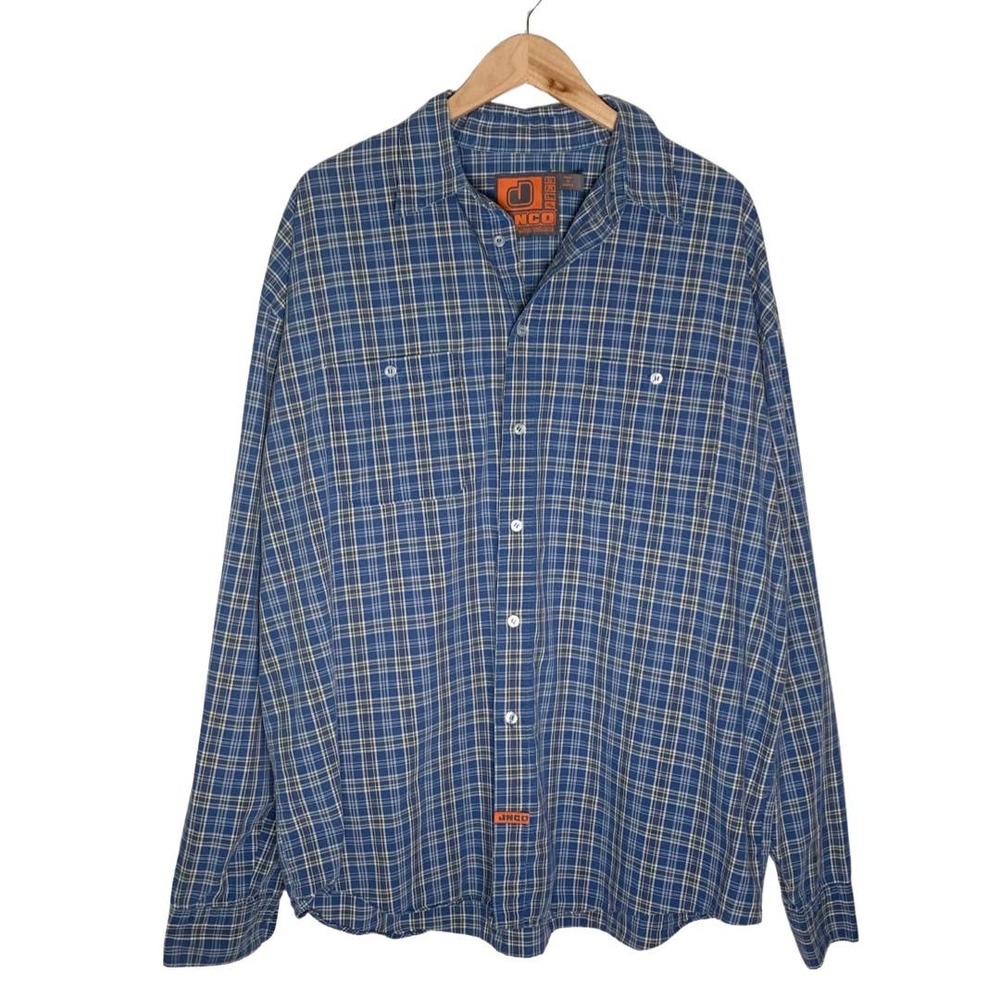 JNCO | Men | 90s Style Oversized Plaid Button Front Shirt | Size XL